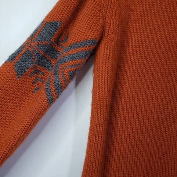 Vintage Y2K Banana Republic Wool Chunky Sweater Zip Neck Men's L Burnt Orange - Picture 6 of 7